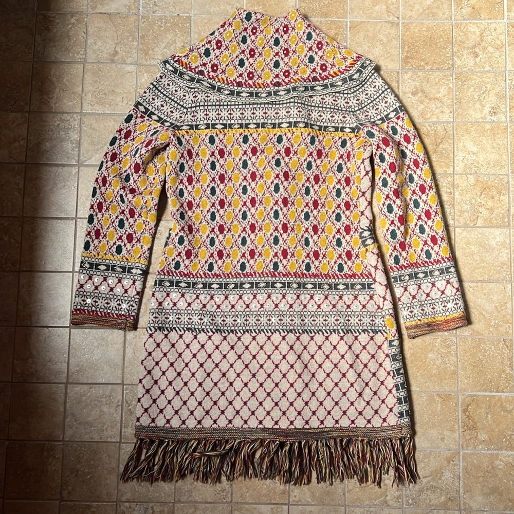 Angel Of The North Satpura Sweater Coat Embellished Cardigan Anthropologie M - Picture 4 of 16